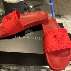Versace Versace Versace ! Mens Red Medusa Slides !